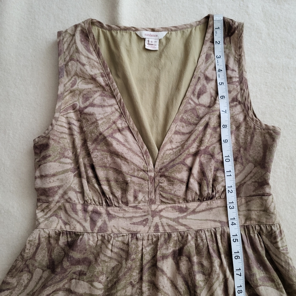 Sundance Maxi Dress Women's Size 8 Brown Fall Floral 100% Cotton Lined - Picture 9 of 16